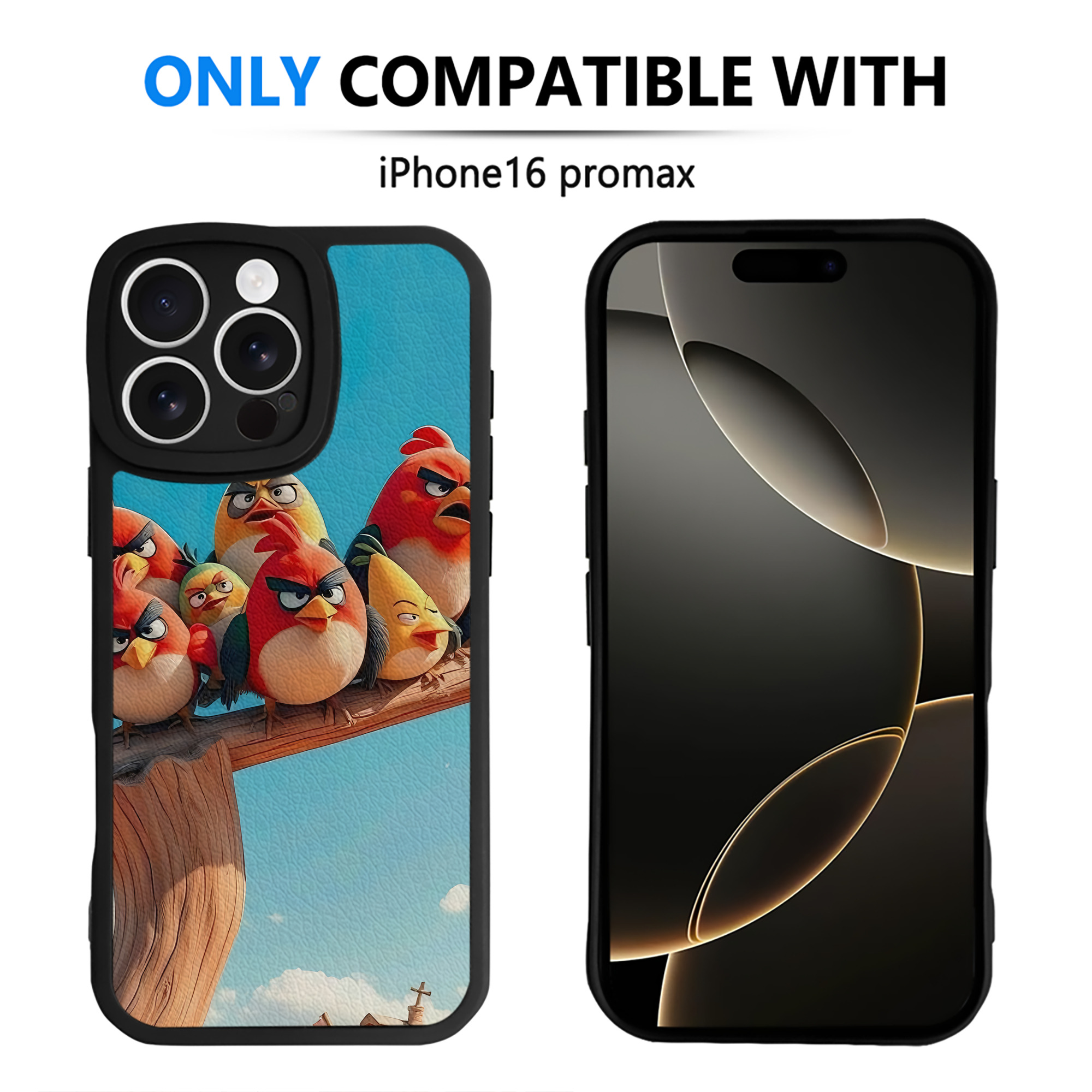 （画像用） Angry Birds アングリーバード 【iPhone 16シリーズ対応】シリコンスマホケース（レザー調） 材質：シリコン
